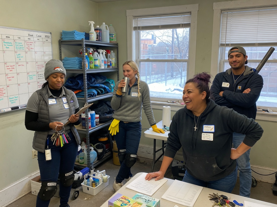 The Airbnb Cleaning in Denver team at work in Denver